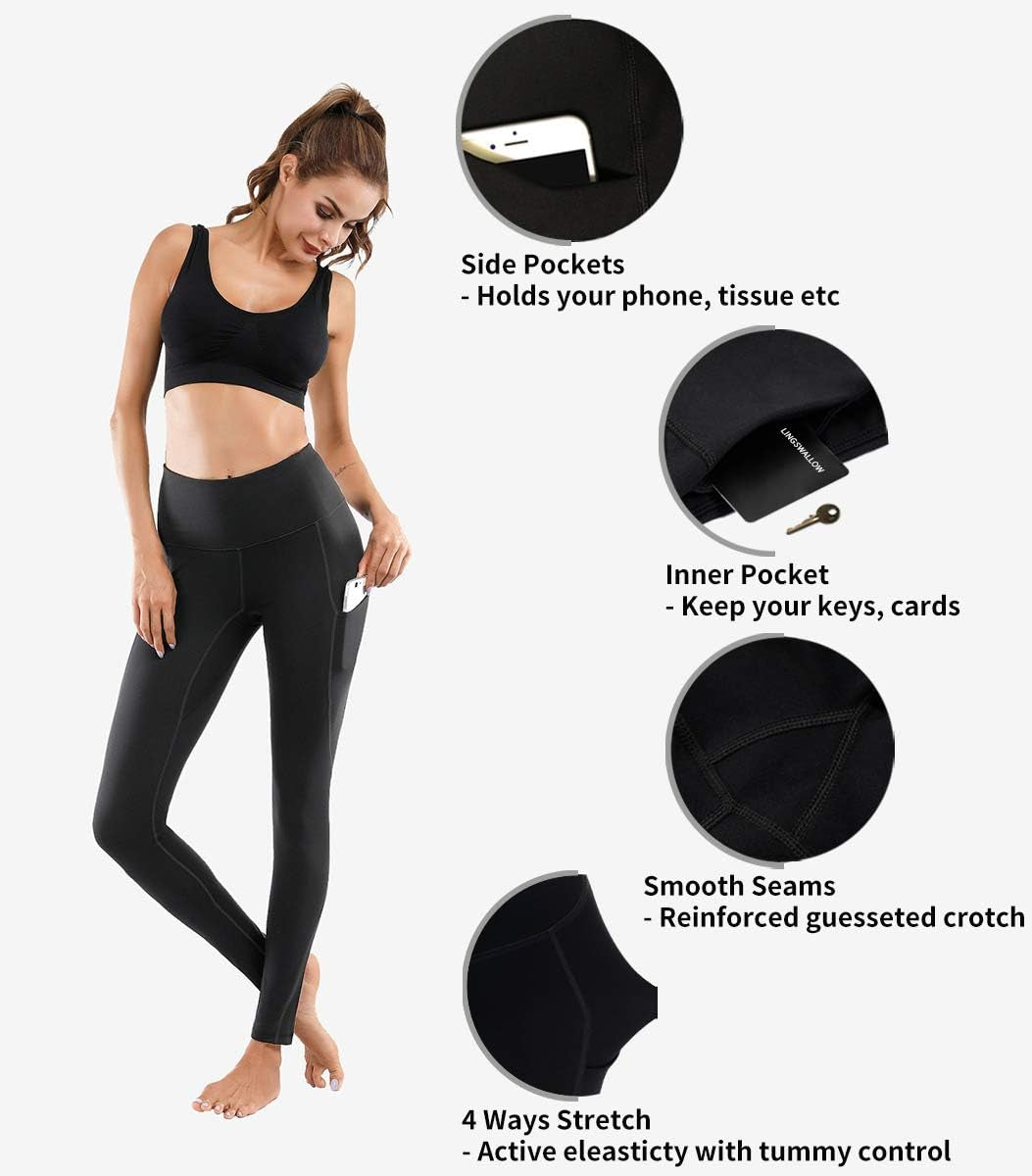 High Waist Non-See Through Yoga Pants - Tummy Control Leggings with Pockets for Ultimate Comfort and Flexibility