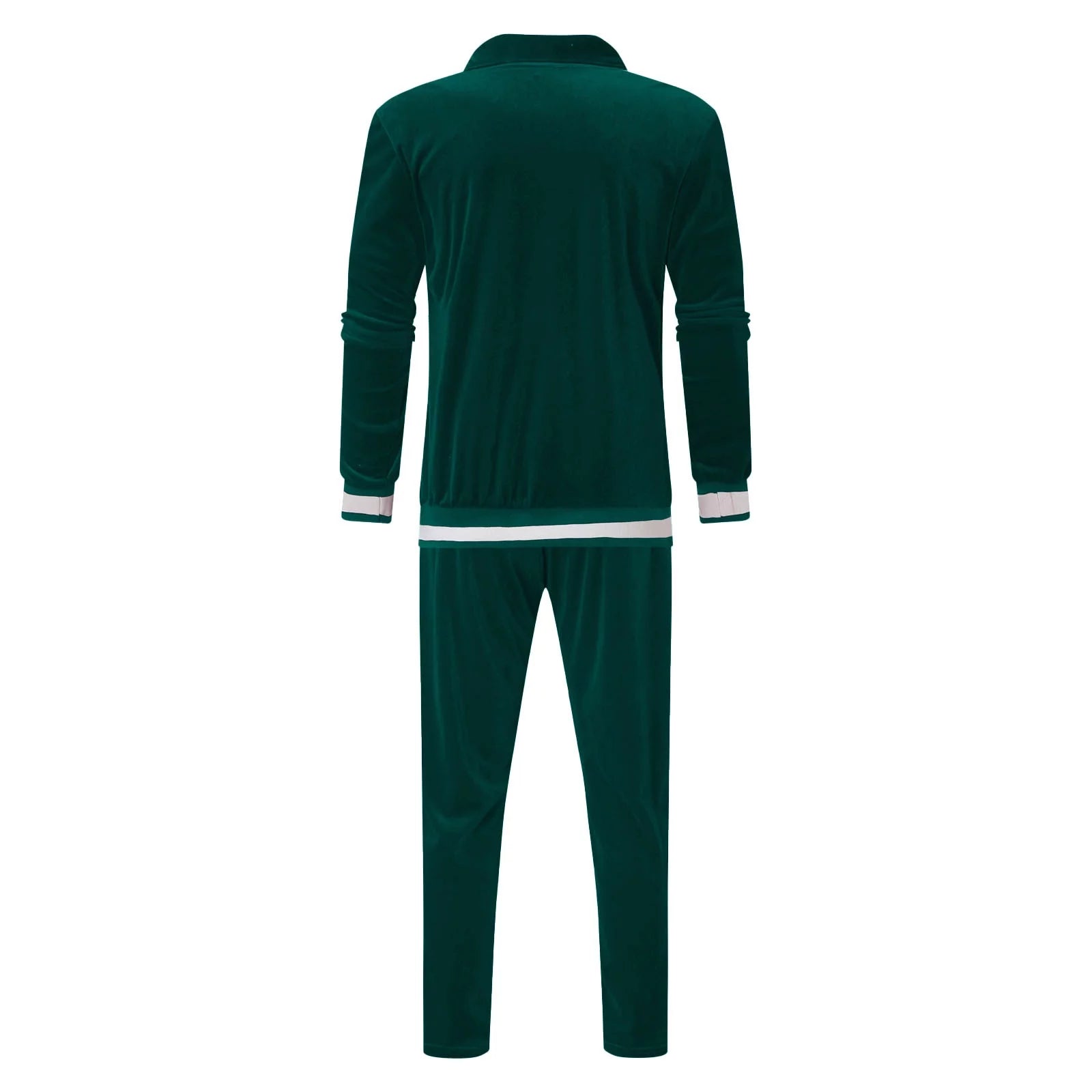 Men'S 2 Pieces Velour Tracksuits Full Zip Velvet Sweatsuit Sport Suits Casual Outfits Jacket Pants Fitness Tracksuit Set